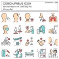 Coronavirus Covid 19 Crisis Infection Icon Set, Medical Health Care Infographic and Icons Symbol Design for Medicine Corona Virus