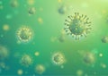 Coronavirus Covid-19 3d Green Virus Background Royalty Free Stock Photo