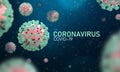 Coronavirus, Covid-19, 3d image illustration, microscopic view of floating virus cells.