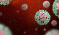 Coronavirus, Covid-19, 3d image illustration, microscopic view of virus cells floating in blood. Royalty Free Stock Photo