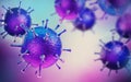 Coronavirus Covid-19. 3D visualization. Microbiology concept. The disease. Epidemic threat Royalty Free Stock Photo