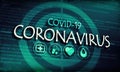 Coronavirus Covid-19 dangerous pandemic flu text background Royalty Free Stock Photo