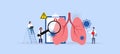 Coronavirus Covid 2019. Doctors. Lungs, pneumonia. Vector icon