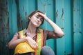 Coronavirus Covid-19 Epidemic Impact Unemployed of Labor, Woman Worker Feeling Hopeless after Her Company Lay-Off From Covid19 Royalty Free Stock Photo