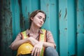 Coronavirus Covid-19 Epidemic Impact Unemployed of Labor, Woman Worker Feeling Hopeless after Her Company Lay-Off From Covid19 Royalty Free Stock Photo