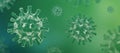 Coronavirus COVID-19 - Green floating virus background - 3D Virology and Microbiology