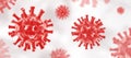 Coronavirus COVID-19 - Red floating virus background - 3D Virology and Microbiology