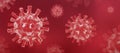 Coronavirus COVID-19 - Red floating virus background - 3D Virology and Microbiology