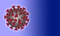 Coronavirus. COVID-19, Flu or HIV coronavirus floating in fluid microscopic view, pandemic or virus infection concept - 2D
