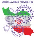 Coronavirus COVID 19 Iran map Royalty Free Stock Photo