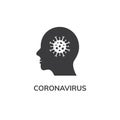 Coronavirus covid 19 head vector icon. Pandemic corona virus illustration sign.