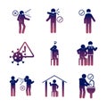 Coronavirus covid 19, health pictogram, prevention, symptoms, medical icons set , gradient style icon Royalty Free Stock Photo