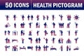 Coronavirus covid 19, health pictogram, prevention, symptoms, medical icons set , gradient style icon Royalty Free Stock Photo