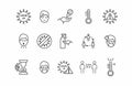 Coronavirus covid-19. Coronavirus line icon set. Included icons as Wuhan, virus, outbreak, contagious, contagion, infection and