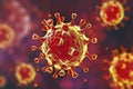 Coronavirus COVID-19 microscope macro view on a blur background Royalty Free Stock Photo