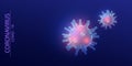 Coronavirus COVID-19 .Neon 3D virus model .Biotechnology, biochemistry, genetics and medicine concept.Vector