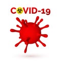 Coronavirus Covid-19, 2019-nKoV. 3d illustration of virus unit. World pandemic concept. Vector illustration