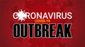 Coronavirus covid-19 outbreak banner on red grunge background. Vector illustration. Royalty Free Stock Photo