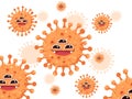 Coronavirus Covid-19 outbreak and coronaviruses influenza background. under the microscope. Vector clipart illustration
