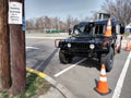 Coronavirus COVID-19 Outbreak Restrictions, All Parks Closed Until Further Notice, Police Vehicle, Rutherford, NJ, USA