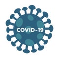 Coronavirus CoViD-19 outbreak virus image. Covid 19 logo with virus shape and text. Flat vector illustration