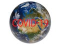 Coronavirus. Covid-19. Coronavirus Pandemic. Coronavirus2019. Earth with text concerning the Coronavirus Pandemic. Elements of