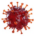 Coronavirus COVID-19 pandemic. Microscope virus close up. 3d rendering. Flu outbreak, coronavirus influenza