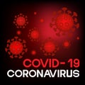 Coronavirus covid-19 pandemic outbreak red viruses vector background