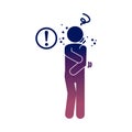 Coronavirus covid 19, patient symptoms cold, health pictogram, gradient style icon