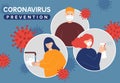 Coronavirus Covid-19 prevention instructions: wash hands, wearing face mask and sanitizing