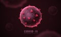 Coronavirus covid 19 in realistic style in microscope monitor