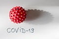 Coronavirus covid red model on white background Royalty Free Stock Photo