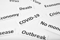 Coronavirus, COVID-19, SARS-CoV-2 newspaper headline clippings on white background