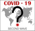 Coronavirus Covid-19 second wave. Vector illustration. Royalty Free Stock Photo