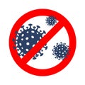 Coronavirus Covid 19 stop vector icon. Coronavirus 2019 nCov, virus epidemic, antiviral stop sign Royalty Free Stock Photo