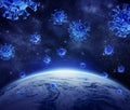 Coronavirus, Covid-19 sweeps World, Corona virus epidemic spread around Planet earth. World infected by dangerous disease. Concept