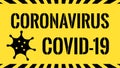 Coronavirus COVID 19 text Royalty Free Stock Photo