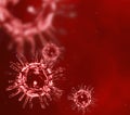 Coronavirus COVID-19 under the microscope background in 3d illustration Royalty Free Stock Photo