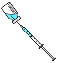 Coronavirus Covid-19 vaccine bottle and syringe illustration