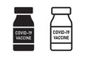 Coronavirus COVID-19 vaccine bottle. Vector icons for web