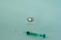 COVID-19 Coronavirus injection, vaccine in a small bottle without declaration