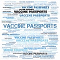 Coronavirus Covid-19 Covid Vaccine Passports Text Shapes Illustration