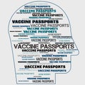 Coronavirus Covid-19 Covid Vaccine Passports Text Shapes Illustration