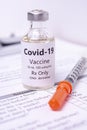 Coronavirus Covid-19 Vaccine and Syringe close up