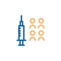Coronavirus covid-19 vaccine thin line icon. Vector illustration for concepts of fighting against virus, immunization, treatment,