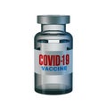 Coronavirus covid-19 vaccine vial isolated on white background