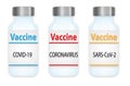 Coronavirus, Covid-19 vaccine vials, vector illustration