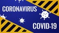 Coronavirus COVID 19 vector banner. News header or information article template. Virus outbreak icon Royalty Free Stock Photo