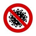 Coronavirus Covid 19 vector icon. Coronavirus nCov, 2019 virus epidemic outbreak stop sign