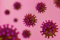 Coronavirus COVID-19. Virus pandemic viral infection, Blurred perspective.